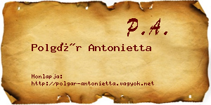 Polgár Antonietta névjegykártya